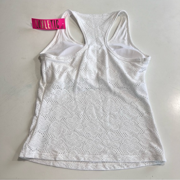 NWT Lilly Pulitzer Luxletic Corrine Skort Asana Tank White Floral Eyelet XS - Picture 6 of 9